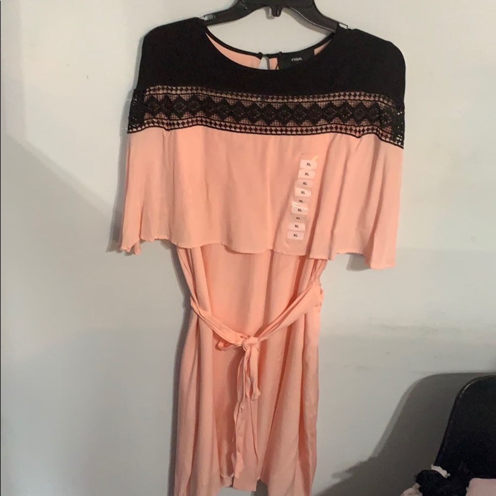 Yyigal pink Cape lace dress sz XL